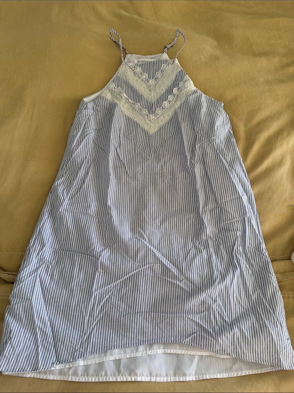 Light Blue Striped Dress Size S. Only worn once.